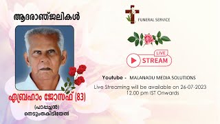 Funeral Ceremony Live  Abraham Joseph 83 Nedumthakadyel [upl. by Fugazy]