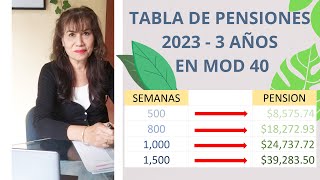 Tabla de pensiones 2023 3 años en modalidad 40 [upl. by Weisman]