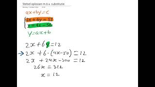 Stelsel vergelijkingen oplossen mbv substitutie [upl. by Baun]