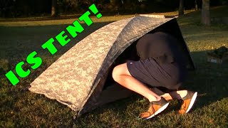 Improved Combat Shelter ICS Camo Tent Review up close [upl. by Nylorak]