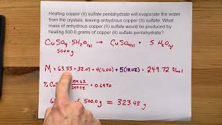 What mass of anhydrous compound remains Example [upl. by Ayidan]