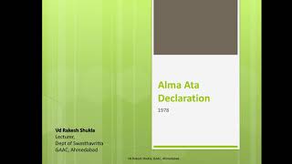 Alma Ata Declaration 1978 [upl. by Acinahs]