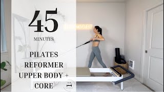 Pilates Reformer  Intermediate  Upper Body  Core [upl. by Tiat]