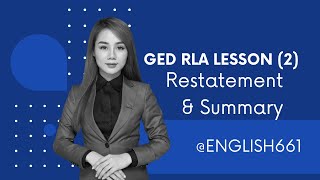 GED RLA Lesson 2 Restatement amp Summary education english english661 [upl. by Letizia]