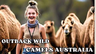 Outback Camels Australia with Cute Girl  Australian wild life  Camels in Australia [upl. by Deraj]