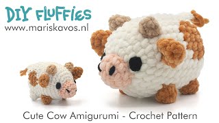 How to crochet a cow Amigurumi  easy pattern for beginners [upl. by Hsotnas537]