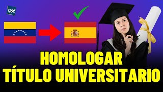 ¿Cómo homologar el título universitario en España [upl. by Anelam]