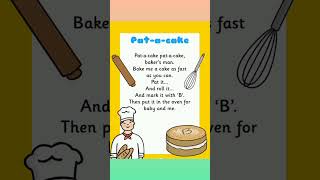 Pat A Cake Pat a Cake bakers man englishrhymes [upl. by Valina]