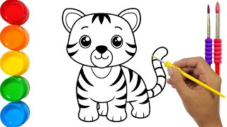 How to Draw a Tiger for Beginners and Toddlers [upl. by Ogata411]