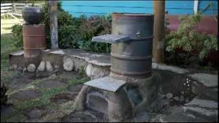 Rocket Stove or Rocket Mass Heater Half Barrel System [upl. by Aushoj486]