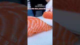 ASMR salmonasmr salmonsashimi salmoncutting salmon [upl. by Ahsinotna14]