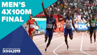 Mens 4x100m Relay Final  World Athletics Championships Doha 2019 [upl. by Sprung]