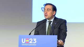 Albares afirma que la presidencia española del Consejo de la UE quotes ya historia de Españaquot [upl. by Orianna]