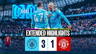 Manchester City 31 Manchester United  Foden Screamer amp Haaland Goals  Extended Highlights [upl. by Kcerred]