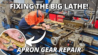 Kurtis BROKE The Big Lathe AGAIN 😅  Apron Gear Repair ⚙️🛠 [upl. by Annabella133]