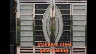 स्टील गेट बनाने का तरीका ।ss gate design with hpl sheet ss gate  steel darwaja ka design [upl. by Pieter]