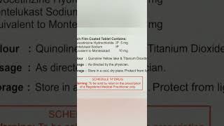 L Montus Tablet uses side effects and doses in Hindi shorts [upl. by Diannne]