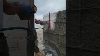 Spraying concrete for a realistic outdoor pool grotto grotto concretedesign concretespraying [upl. by Orlando]