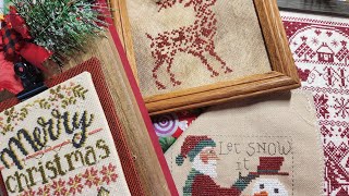 The Vintage Stitcher flosstube Cross stitching for Christmas [upl. by Giustino]