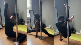 Learning  Low Pole Combo  Beginner  vlog  pole dance practice [upl. by Nwahc]