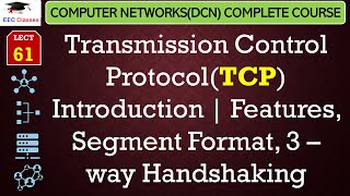 L61 Transmission Control ProtocolTCP Introduction  Features Segment Format 3 – way Handshaking [upl. by Filmer]