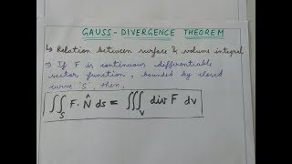 GAUSS DIVERGENCE THEOREM [upl. by Malvin189]