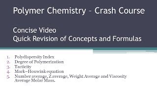 Polymer Chemistry  Crash Course [upl. by Kudva]