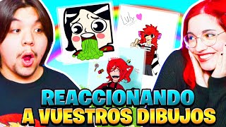 REACCIONÉ a VUESTROS DIBUJOS MÁS TURBIOS con MI NOVIO ByDerank en ROBLOX 😳 [upl. by Alleinnad]