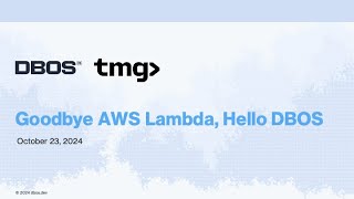 Goodbye AWS Lambda Hello DBOS [upl. by Rhonda340]