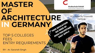 Masters of Architecture in Germany  fees entry requirement best colleges in Germany 2021 [upl. by Notac]