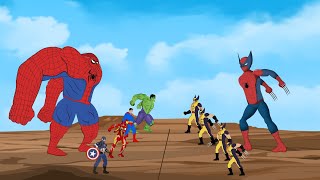 HULK SPIDERMAN IRON MAN SUPERMAN vs Evolution of WOLVERINE  MARVEL MOVIE ANIMATION [upl. by Susannah]