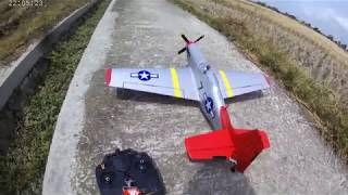 Maiden Flight Volantex P51 V7681 RC and Crash [upl. by Walcoff798]