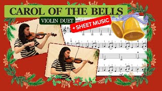 quotCarol of the Bellsquot Violin Duet  Easy Christmas amp Holiday Pieces ☃️🎅🏻 [upl. by Coralyn888]