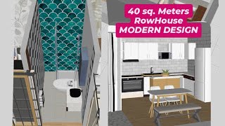 Modern Layout 40 sq meters Row House Philippines Tiny house [upl. by Attenehs]