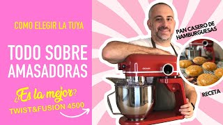 🧁TODO sobre AMASADORAS  a prueba la TWISTampFUSION 4500 de CECOTEC  🍔 Pan de hamburguesas casero [upl. by Adriell864]