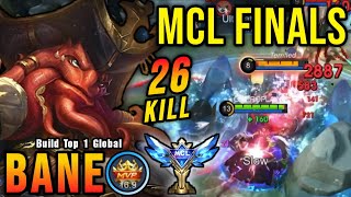 MCL FINALS 26 Kills Bane Best Build and Emblem  Build Top 1 Global Bane  MLBB [upl. by Adao]