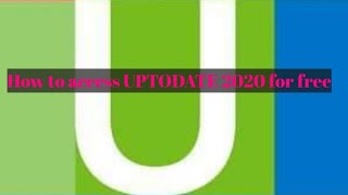 How to access uptodate 2020 for free [upl. by Murielle]