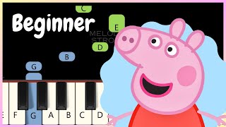 Peppa pig theme  VERY EASY BEGINNER PIANO TUTORIAL [upl. by Nyla]