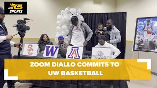 Zoom Diallo commits to UW basketball [upl. by Luanni]