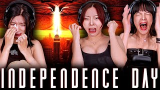 Foreign Girls React  Independence Day  First Time Watch [upl. by Goulden]