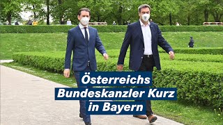 Österreichs Bundeskanzler Sebastian Kurz zu Besuch in Bayern  Bayern [upl. by Westleigh868]