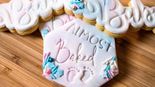 How to Fondant Embossed Marble Baby Shower Cookies [upl. by Adaminah]