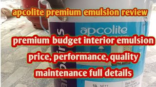 apcolite premium emulsion review premium budget interior emulsion price performance quality [upl. by Wescott696]