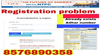 NTPC Registration Problem solution already exists problem data already exists how to solve NTPC… [upl. by Cacka882]