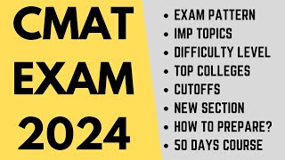 CMAT exam 2024 Exam pattern Important topics top colleges Score Vs Percentile How to prepare [upl. by Ateinotna611]