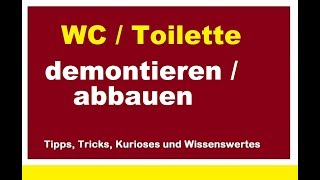 Toilette  Spülkasten abbauen demontieren Demontage Stand WC austauschen entfernen [upl. by Gilemette]