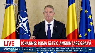 Klaus Iohannis intră în cursa pentru șefia NATO ”Îmi asum această candidatură în numele României” [upl. by Corkhill]