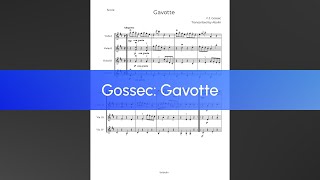 Gossec Gavotte arr for 4 Violins  Sample MIDI Recording [upl. by Blackstock609]