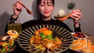 【ASMR】納豆キムチパスタ EatingSounds モッパン 咀嚼音 먹방 [upl. by Phyllida]