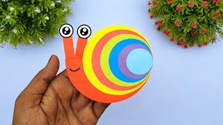 DIY Rainbow Paper Snail Making Ideas  Moving Paper Toy Ideas  Handmade Paper Toy Snail Making [upl. by Neetsirhc]